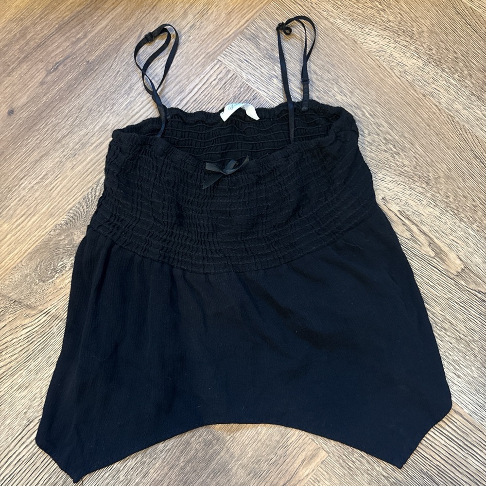 Chic Black Camisole Top with Bow Detail